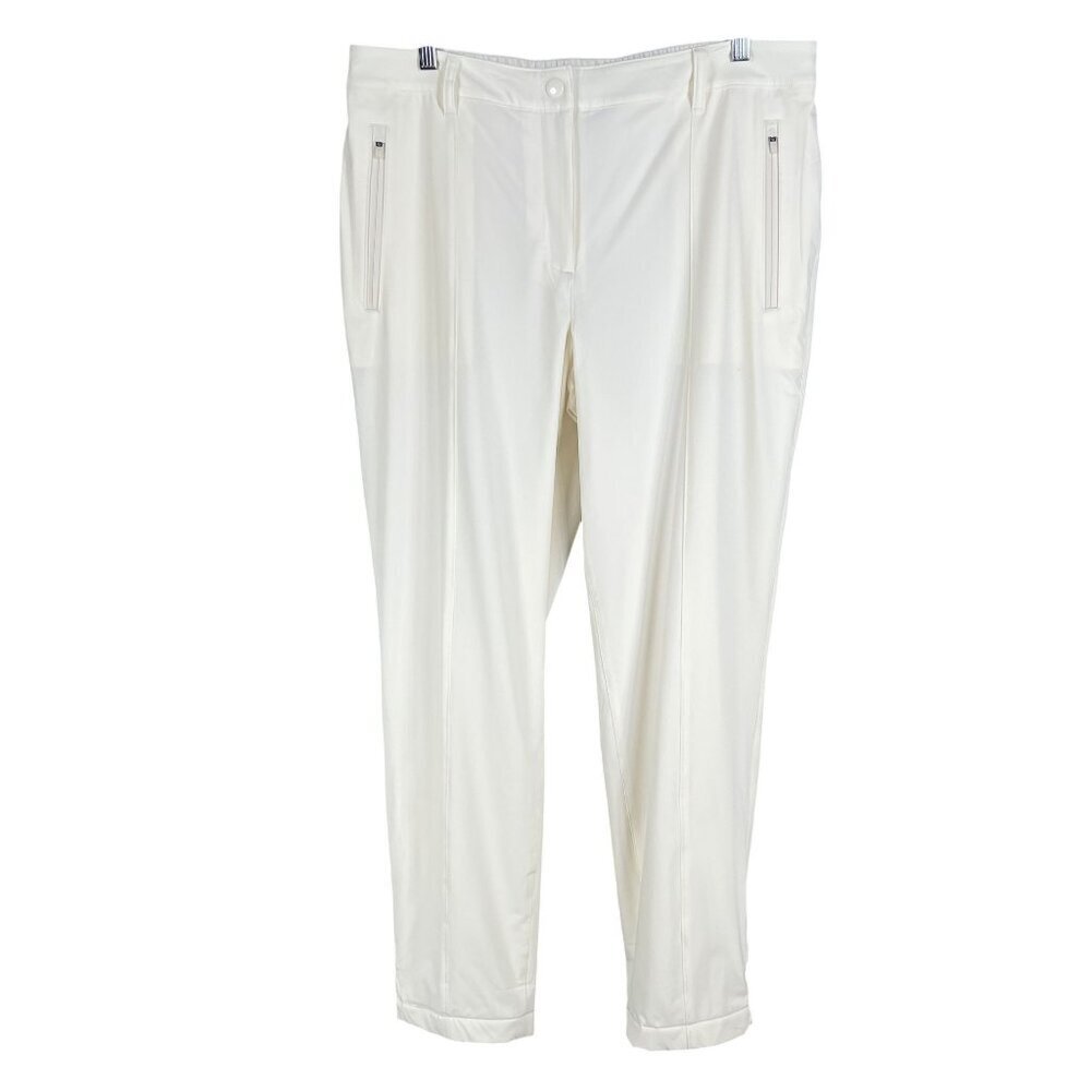 Talbots Womens 14 Winter White Fleece Lined Dress Pants Preppy Business Timeless